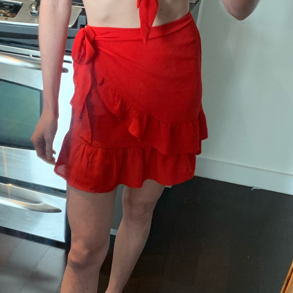 White Fox matching set - tie top and wrap skirt - Picture 3 of 3
